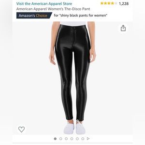 American Apparel Black Shiny Disco Pants.
